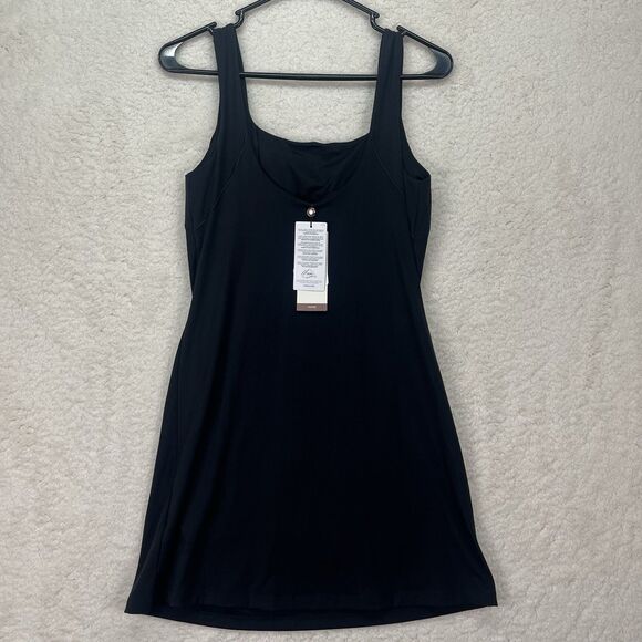 Small Calia Bodysuit Dress Mini Shift Black Inspire Scoop Back Built In Pockets - Picture 2 of 3